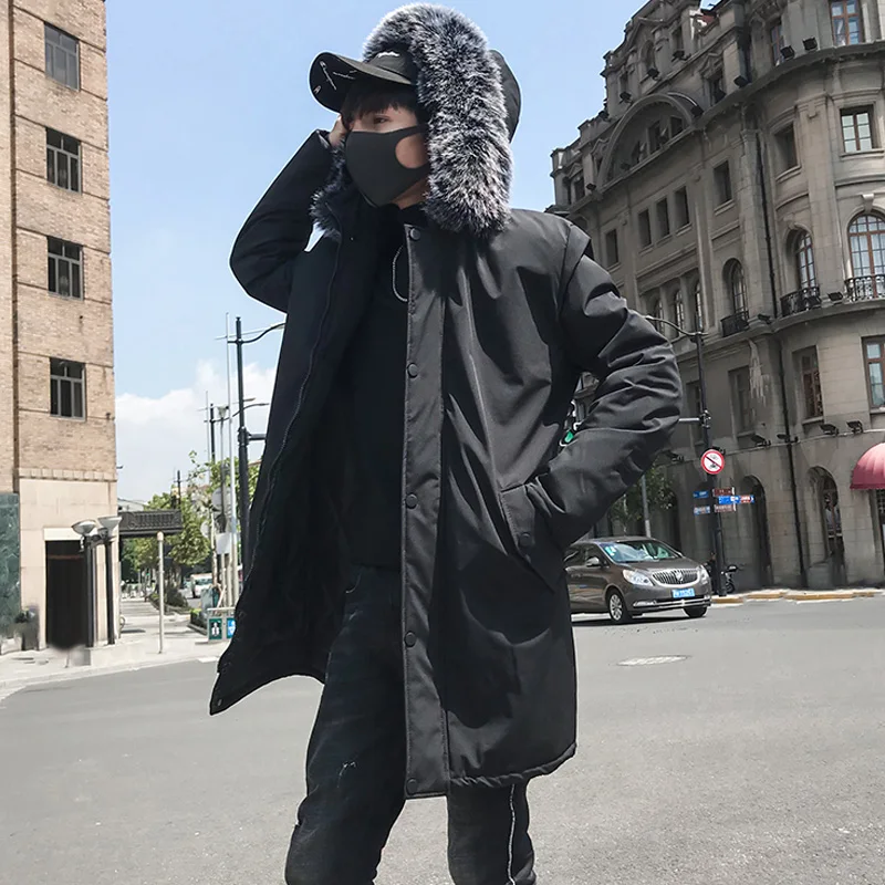 2019 зимняя мужская приталенная длинная толстая теплая водонепроницаемая одежда