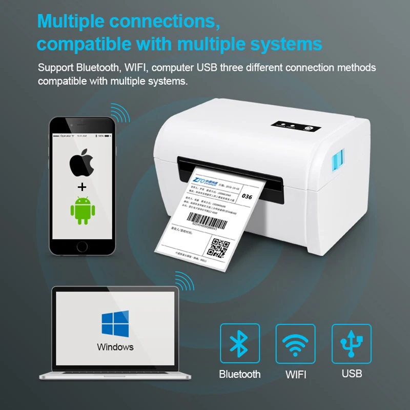 Термопринтер для печати этикеток со штрих-кодом и Bluetooth | Компьютеры офис