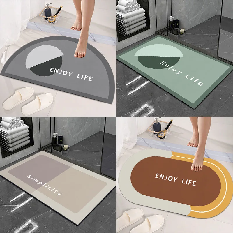 

Нескользящий Быстросохнущий абсорбирующий Коврик для двери унитаза, в скандинавском стиле