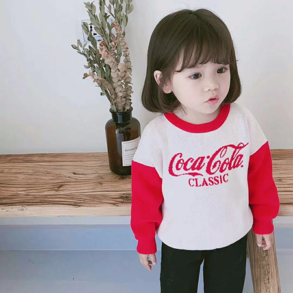 Новые осенние корейские модные повседневные жаккардовые шерстяные трикотажные свитера контрастного цвета для мальчиков и девочек