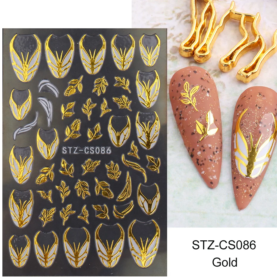 3D Gold Nail Stickers