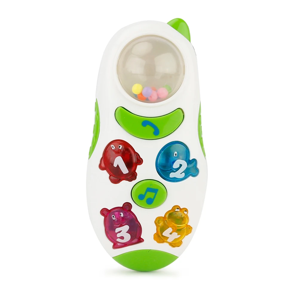 333-14 мультфильм музыка огни телефон для Brettbble детей Интеллектуальные развивающие телефон - Цвет: Белый
