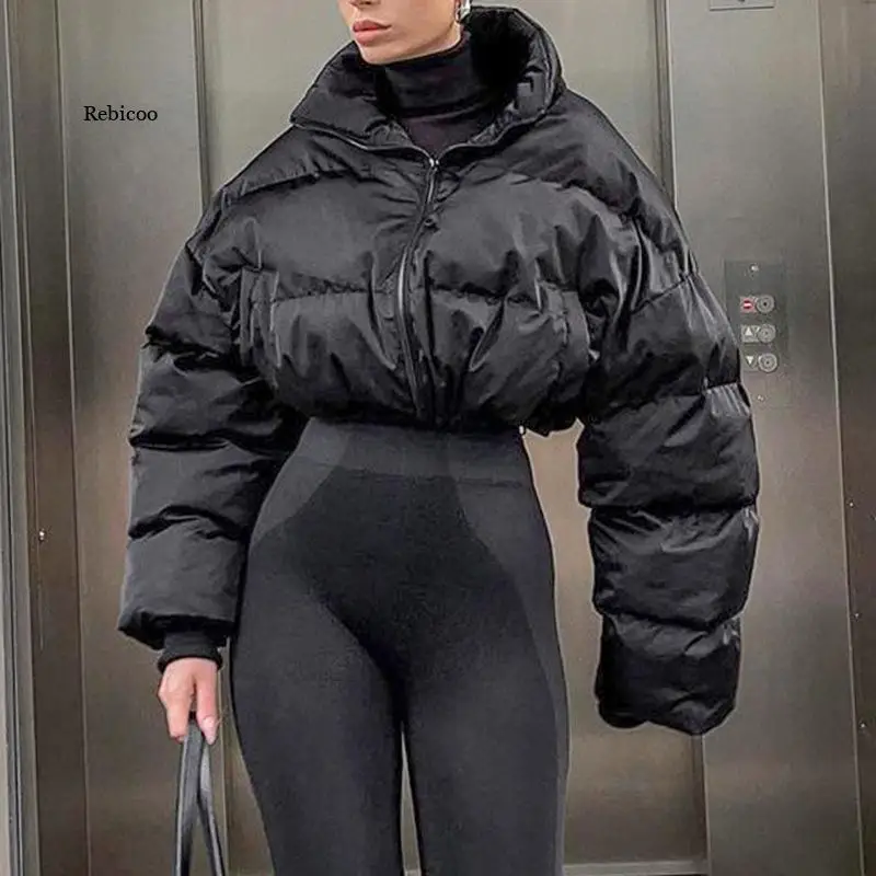 

Зимние женские весенние куртки-бомберы 2021, повседневные однотонные короткие свободные куртки-бомберы на молнии, женская верхняя одежда, топы, Chaqueta Mujer