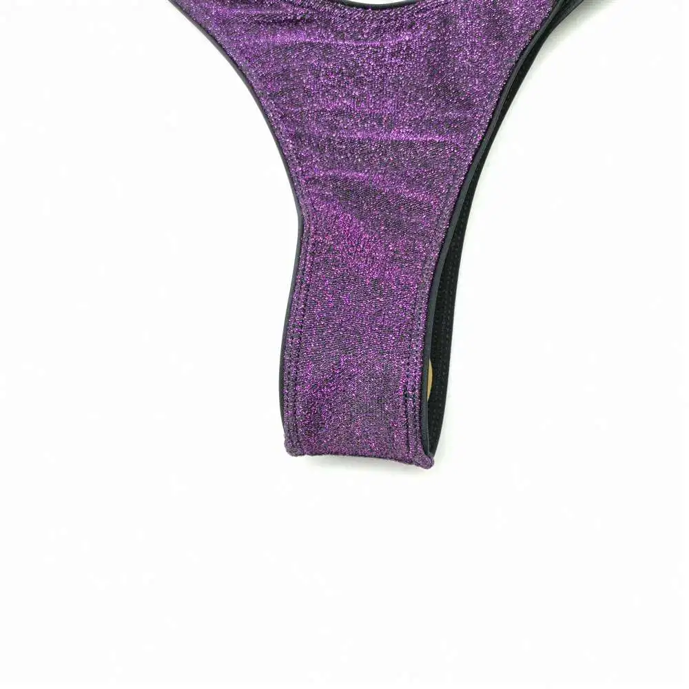 Сексуальный Бразильский бикини набор Холтер Bling Танга микро бикини мини Блестящий блесток купальник купальный костюм женский летний