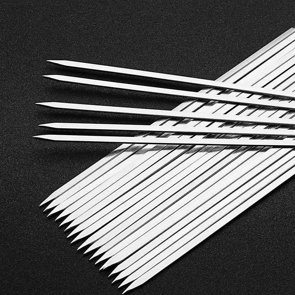 20pcs/lot Camping Gadgets Tools New Kitchen Utensils Charcoal Grill Goods for 1 Grill Knife Barbecue Swivel Skewer Kebab Skewers