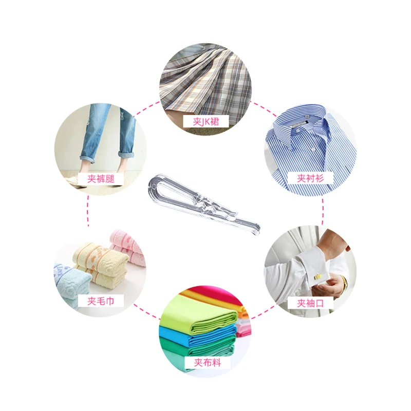 Clothes Clips 100pcs Clothing Clip Transparent Plastic Toothed Packaging Clip Fixed Shirt Skirt Multifunctional Accessories