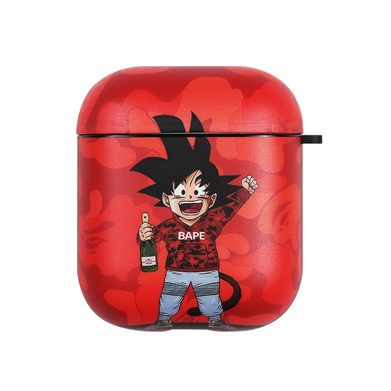 Японский модный бренд, камуфляжные чехлы для наушников Dragon Ball Son Goku для Apple Airpods 1/2, милый мультяшный силиконовый чехол для наушников