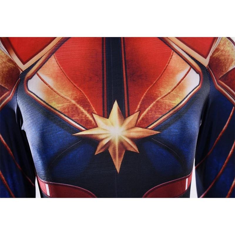 Фильм Марвел Капитан косплей костюм Carol Danvers мстители супергерой зентай боди костюм Хэллоуин женский костюм дети