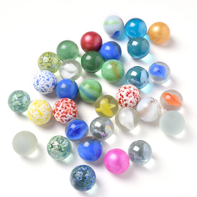 10/20pcs Glass Ball 16 Mm Cream Console Game Stress Pinball Machine Cattle Small Marbles Pat Toys Parent-child Machine Beads 1