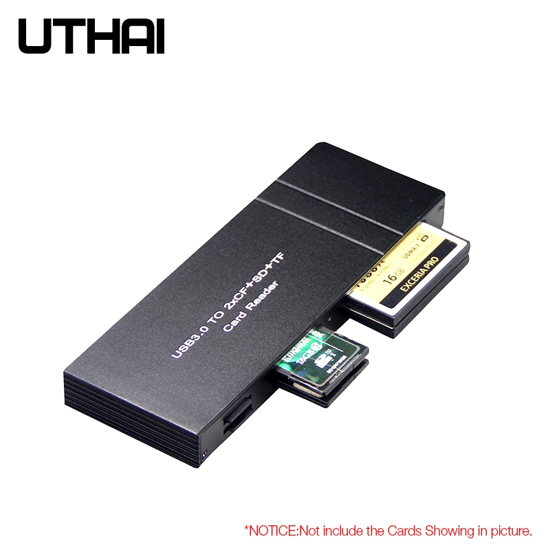 

UTHAI G21 USB3.0 2 x CF+SD+TF Multi Card Reader Read simultaneously High Speed CF/SD Adapter for SLR Camera Spport 512G/256G
