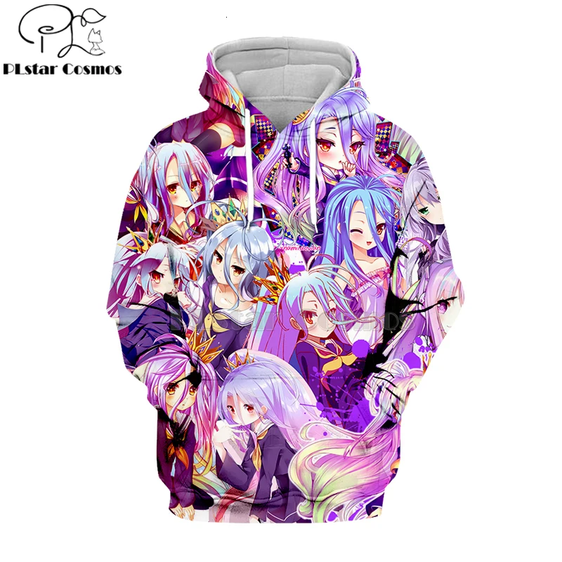 PLstar Cosmos Kawaii No Game No Life фиолетовые крутые 3d толстовки/Толстовка хипстер аниме унисекс Топы пуловеры-19