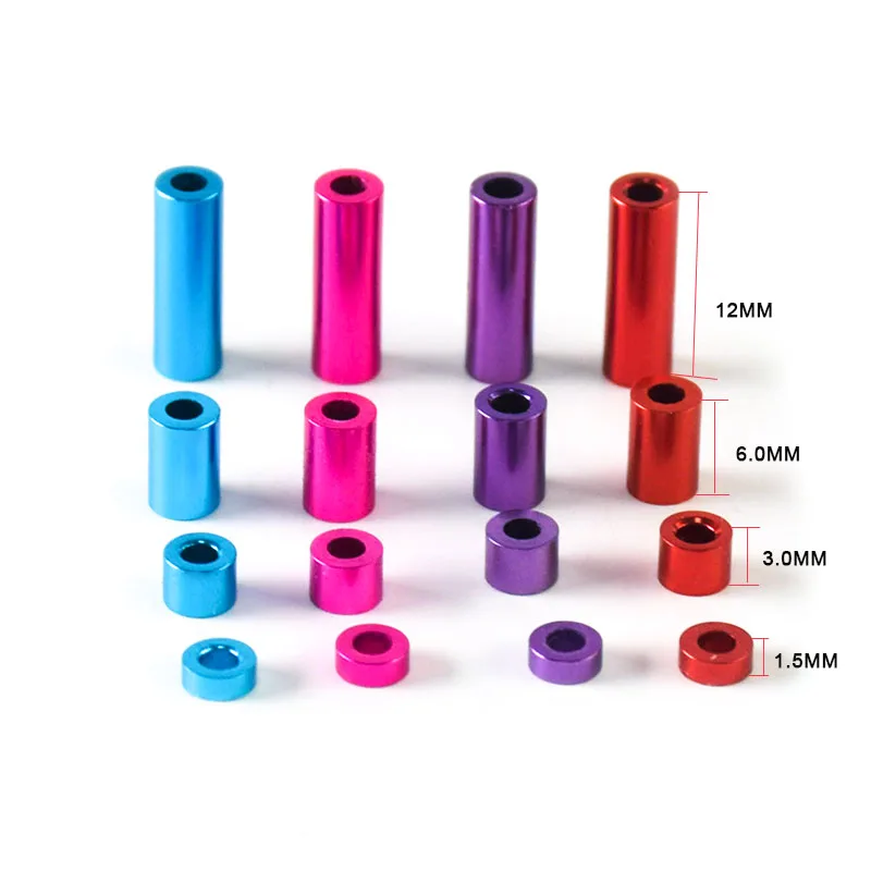 16 Pezzi Mini 4Wd Accessori Tamiya Fatti In Casa Set Di Guarnizioni In Alluminio 1.5/3.0/6.0/12Mm Tamiya Mini 4Wd Accessori 4 Pezzi Ciascuno