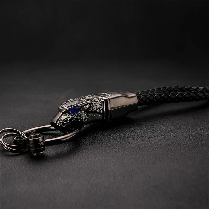 Black without box Леопардовый брелок для ключей, металлический автомобильный брелок для Toyota Chevrolet, skoda, LADA, Renault, Land Rover, деловые мужские брелки - Название цвета: Black without box
