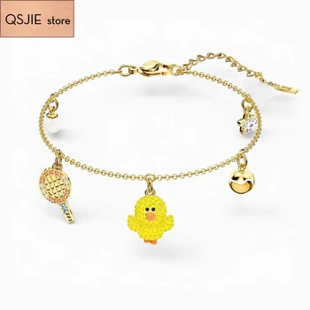 

QSJIE High quality SWA new style. Duckling, racket and stars. Lovely lady Bracelet Charming fashion jewelry