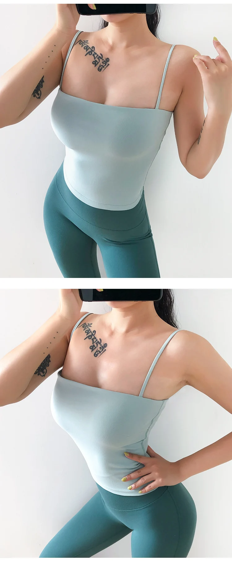 Прямая горловина укороченный топ футболка для тренировок Strape Yoga рубашки с Встроенный лифчик мягкий танцевальный топ сексуальный спортивный пуш-ап одежда для женщин тренажерный зал