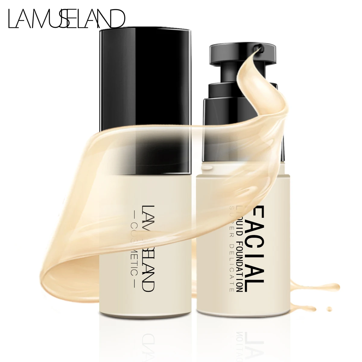 LAMUSELAND, 4 цвета, для лица, бархатная, жидкая, долговечная, водонепроницаемая, защита от пота
