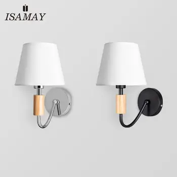 

Modern Minimalist Wall Lamps Living Room Bedroom Bedside wood Lamp Wall Sconce Black White Wall Lights Aisle Lighting decoration