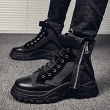 Модные мужские ботинки; винтажные замшевые ботильоны; теплые Армейские Ботинки Martin на шнуровке; зимние уличные парусиновые кроссовки