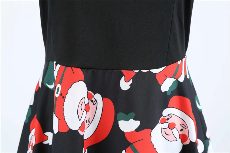 Рождественские Зимние платья для женщин; винтажный халат Санта-Клауса; элегантное вечернее платье с длинными рукавами; повседневная одежда; Рождественский подарок для девочек