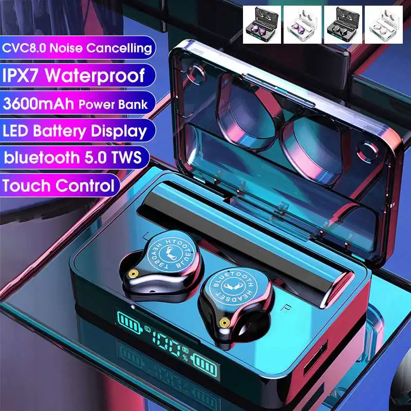 YI TWS bluetooth 5,0 наушники 9D HiFi Звук CVC8.0 шумоподавление Smart Touch 3600 мАч Внешний аккумулятор IPX7 водонепроницаемая Спортивная гарнитура