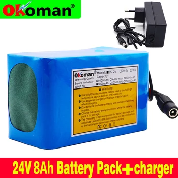

original 24V 8Ah 18650 Battery Lithium Battery 25.2v 8000mAh Electric Bicycle Moped /Electric/Li ion Battery Pack with charger