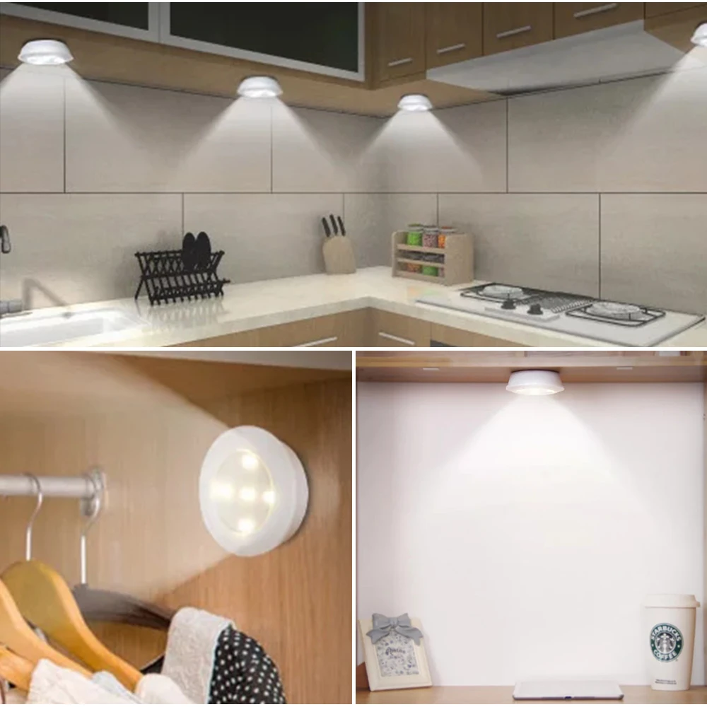3pcs LED Under Cabinet Light, Dimmable COB Night Light With Remote Control,  Cabinet Lights For Wardrobe Cupboard Closet Kitchen