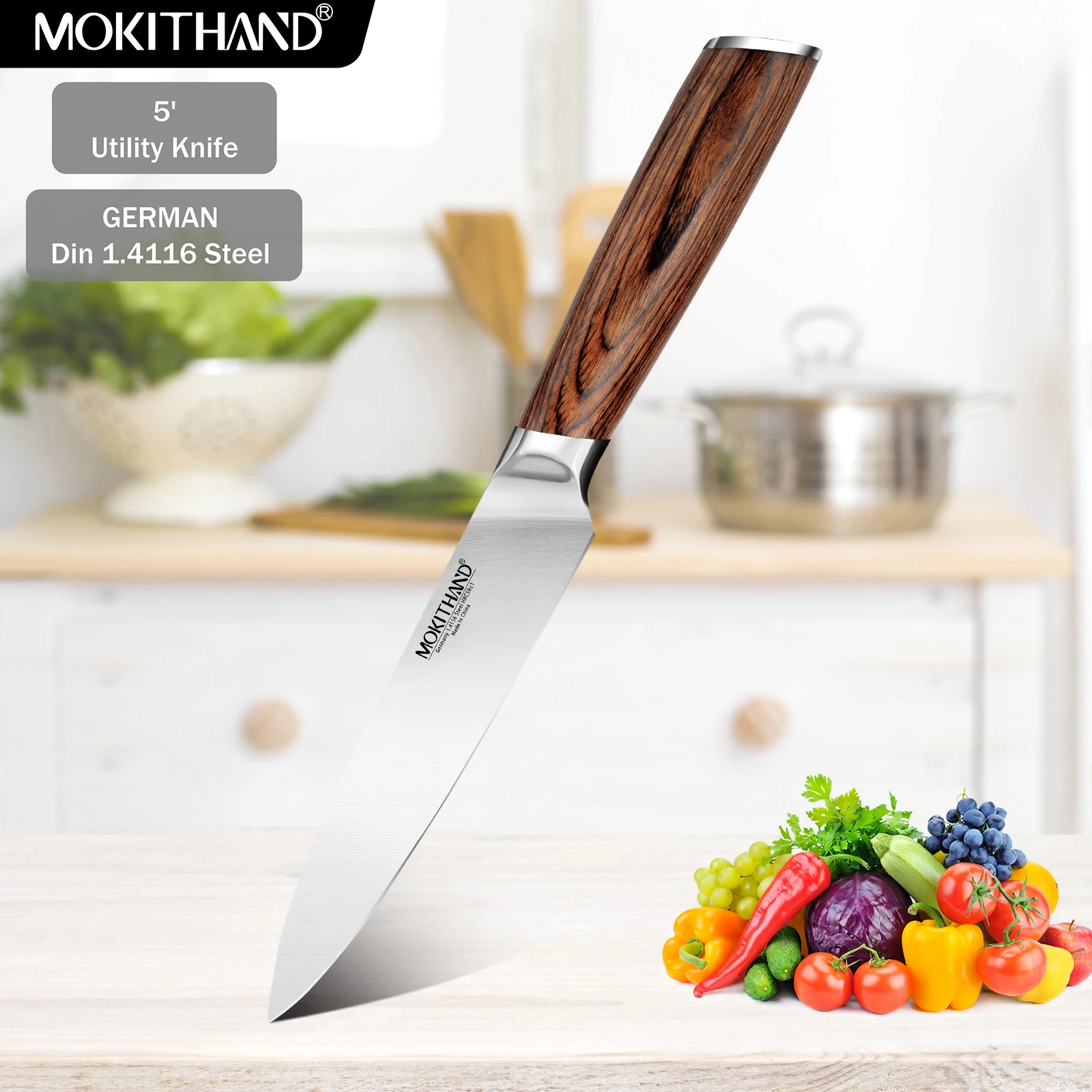Универсальный нож 5 дюймов японские кухонные ножи немецкий профессиональный шеф повар из 1 4116 стали для