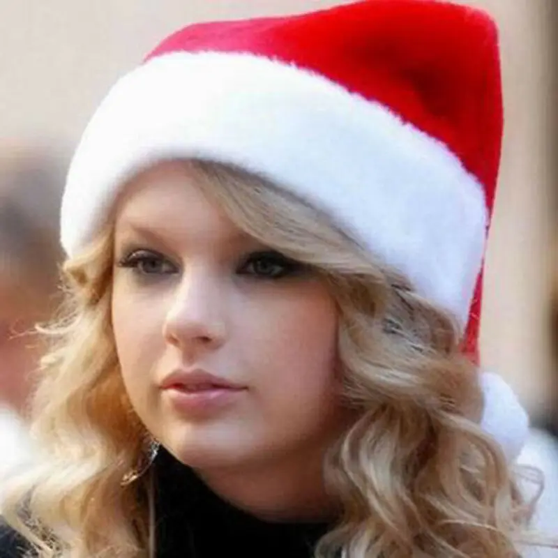 Модная однотонная Рождественская шапка Санта-Клауса, рождественские вечерние шапки унисекс для взрослых и детей