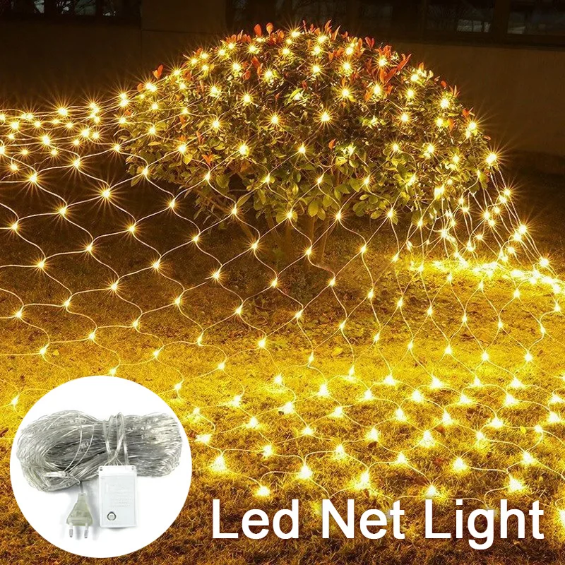 LED Christmas net light curtain decoration outdoor New Year wedding banquet waterproof string lights holiday | Лампы и освещение