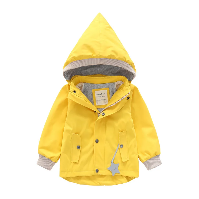 Детский плащ; детские куртки; сезон осень-зима; ветровка для мальчиков и девочек; модная ветрозащитная и непромокаемая куртка; пальто со съемным капюшоном