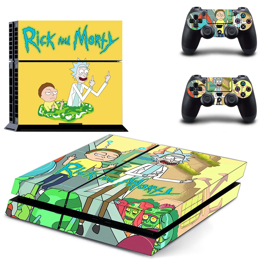 Стикер s Rick and Morty наклейка для PS4 PS 4 наклейка Play station 4 наклейки виниловые Pegatinas для консоли playstation 4 и 2 контроллера