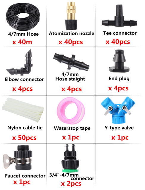 Garden 10/15/20/30/40m Watering Irrigation Watering Kits Smart Home Greenhouse Flower Automatic Irrigation System 1 Set