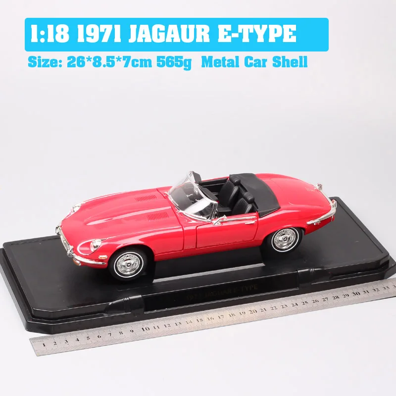 Классические 1/18 весы дорожный знак 1971 E-TYPE XK-E винтажный спортивный автомобиль Diecasts& Toys Автомобили Модель трансформер Миниатюрный - Цвет: 1971 JAGAUR E-TYPE