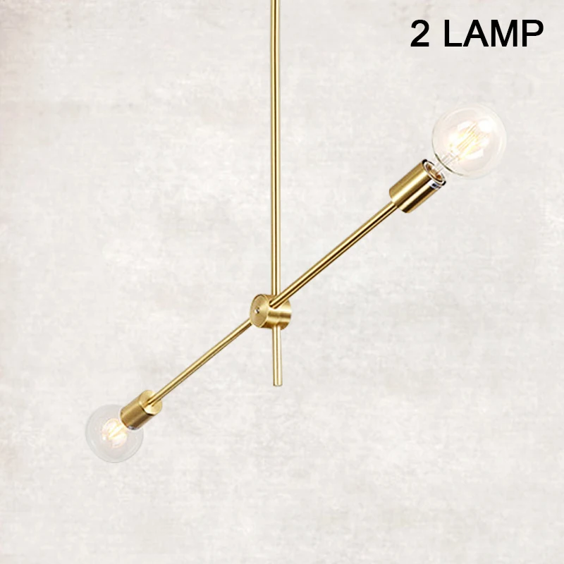 Современный подвесной светильник в скандинавском стиле E27 с черным золотом, подвесные лампы 1, 2, 4, 6, 8 головок, светодиодный светильник, Подвесная лампа, украшение для бара, столовой - Цвет корпуса: 2 Heads Gold