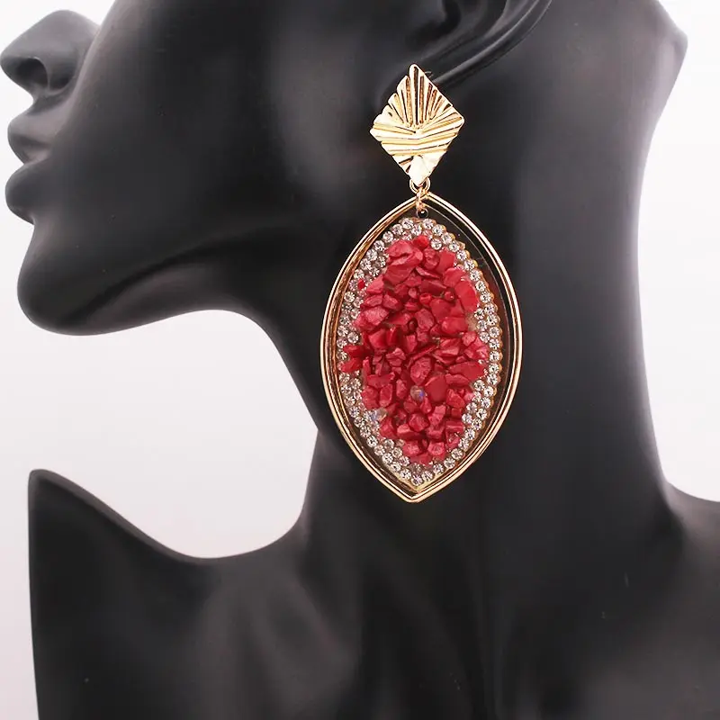 Женские винтажные серьги с кристаллами овальные квадратные золотого цвета в