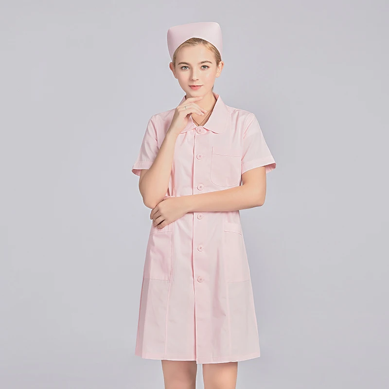 Medical white coat short Sleeve women Medical Coat Uniform Medical Lab Coat Hospital Doctor Slim multiple color nurse medical