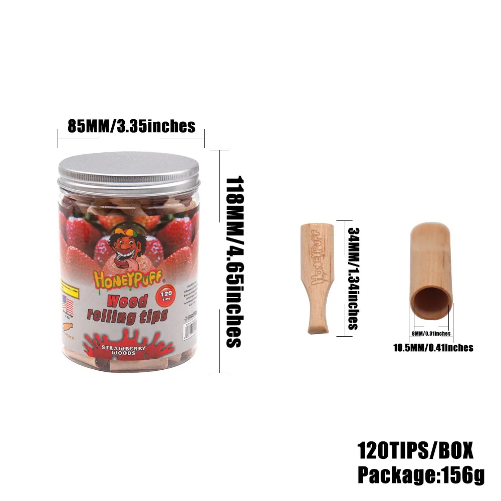 HONEYPUFF дровяные кончики рта с клубничным ароматом курительный деревянный кончик фильтра для рта сигарета предварительно свернутый конус держатель табачная трубка
