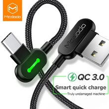 MCDODO светодиодный кабель Micro USB, кабель для быстрой зарядки и передачи данных для Android, samsung, Xiaomi, зарядное устройство для мобильных телефонов, usb-кабель для зарядки, кабель Microusb