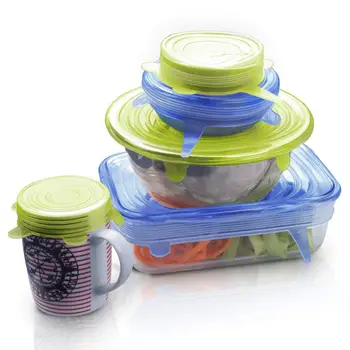 

Silicone Food Lid, 12 Pcs Stretch Reusable Lids Expandable Silicone Storage Lid