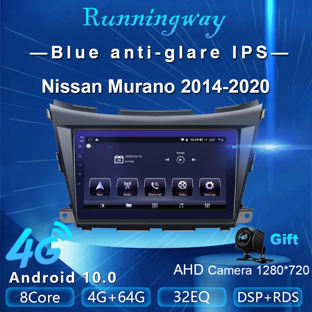 Runningway Android 10 0 5G автомобильный DVD для Nissan Murano 3 Z52 2014 - 2020 4G + 64G радиоприемник