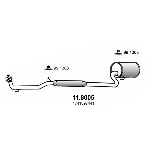 Средний / конечный глушитель ог ASSO 118005