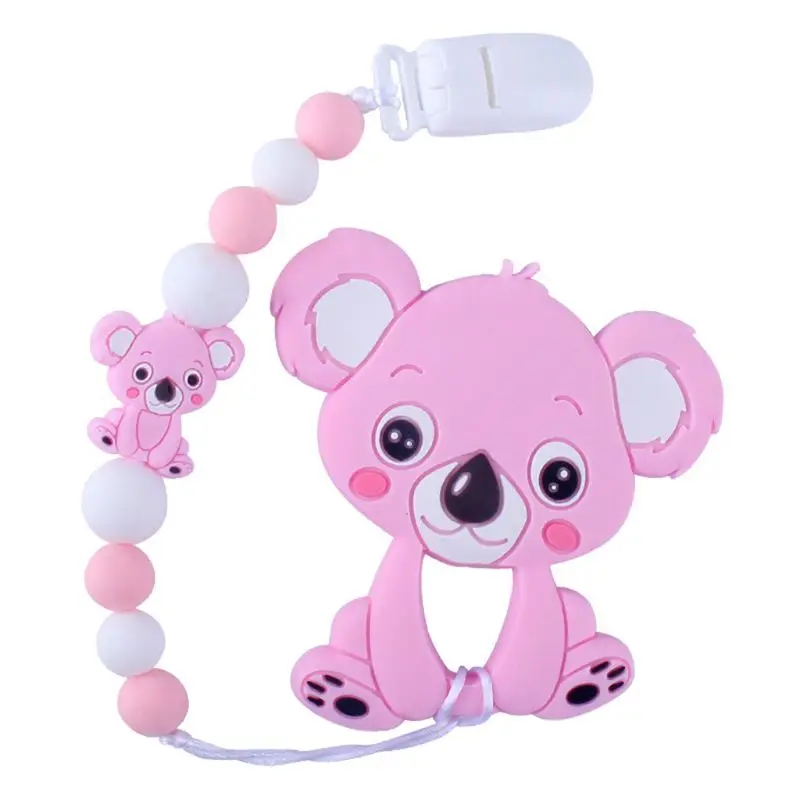 Милые младенцы молярная игрушка мультфильм животное коала зуб гель соска цепь Новорожденный ребенок силиконовый Прорезыватель для купания Подарки 85WA