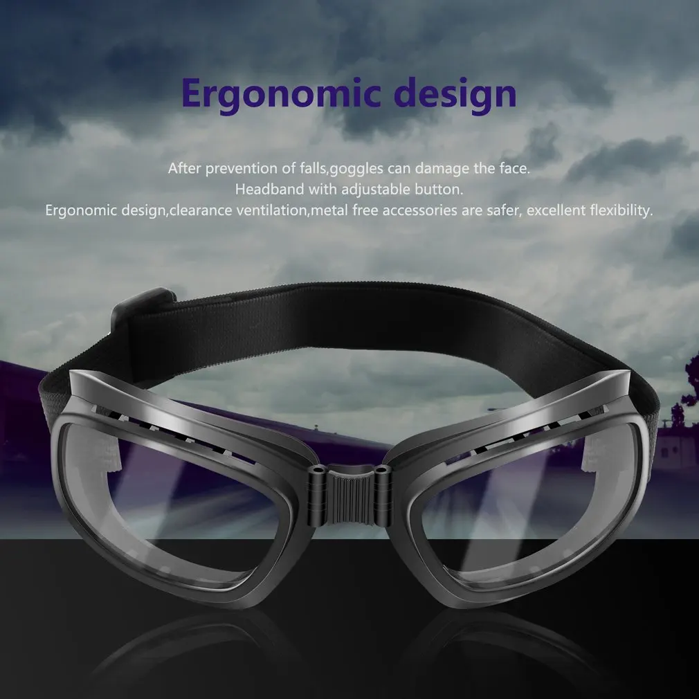 Foldable Vintage Motorcycle Glasses Windproof Goggles Ski Snowboard Glasses Off Road Racing Eyewear Dustproof Goggles