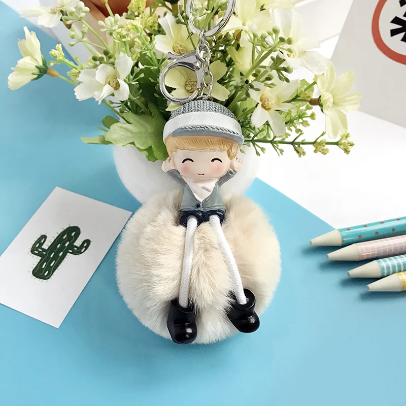 Cartoon creative couple key chain love a pair of male car key chain female GIFT PENDANT 2 sets