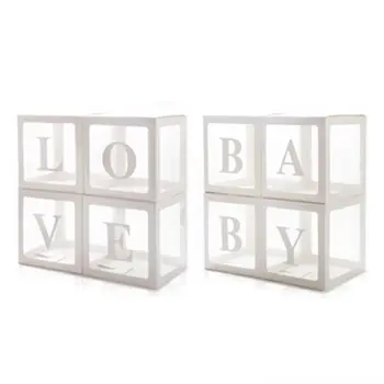 

1pc LOVE Cube Transparent Boxes Balloon Packing Box Letter Transparent Boxes Creative Room Decoration for Wedding Birthday Party