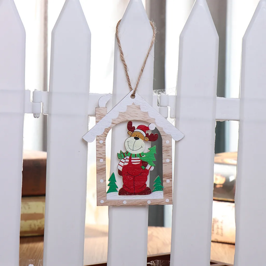 Елочные украшения деревянное ремесло выдолбленные елки небольшой кулон рождественские украшения для дома