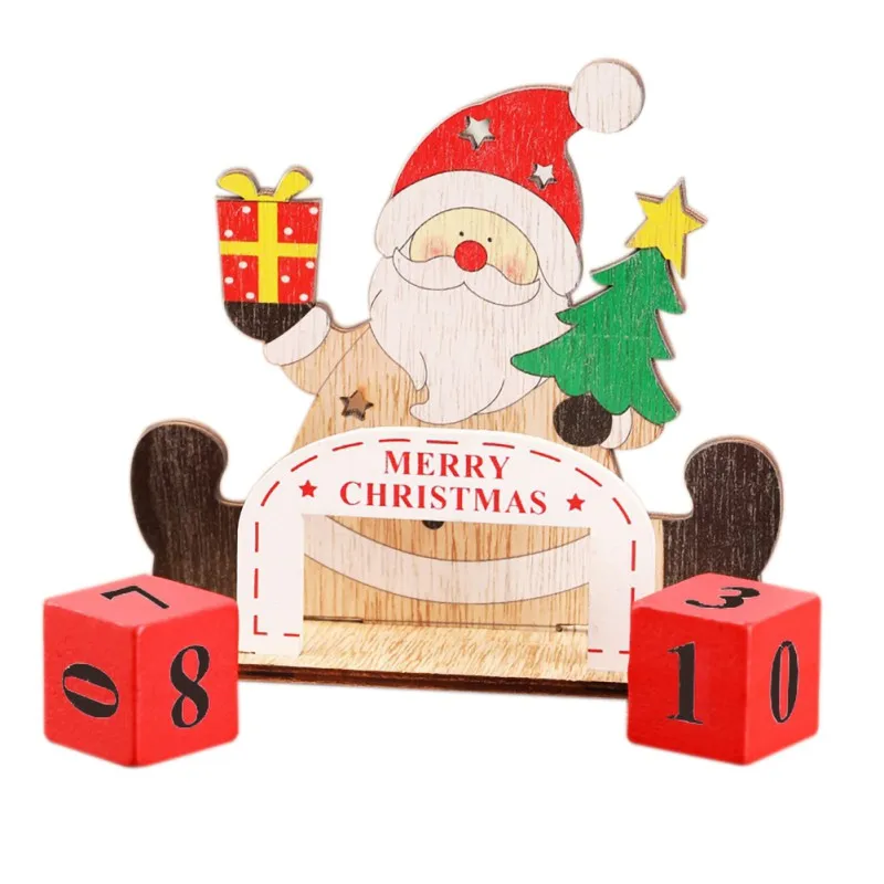 Рождество DIY календарь Рождество новинка милый орнамент окрашенный деревянный Собранный DIY декоративное украшение-календарь подарки для