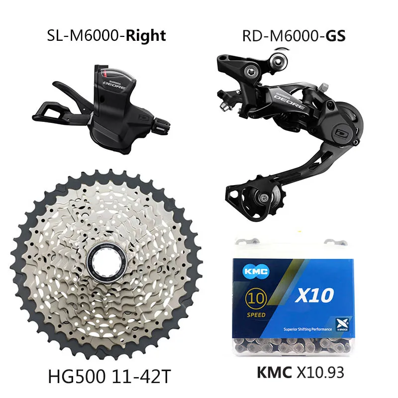 Goede SHIMANO DEORE M6000 10 Speed Groepset MTB Mountainbike Groepset 1x10 Speed 11 42T M6000 Achterderailleur Versnellingspook