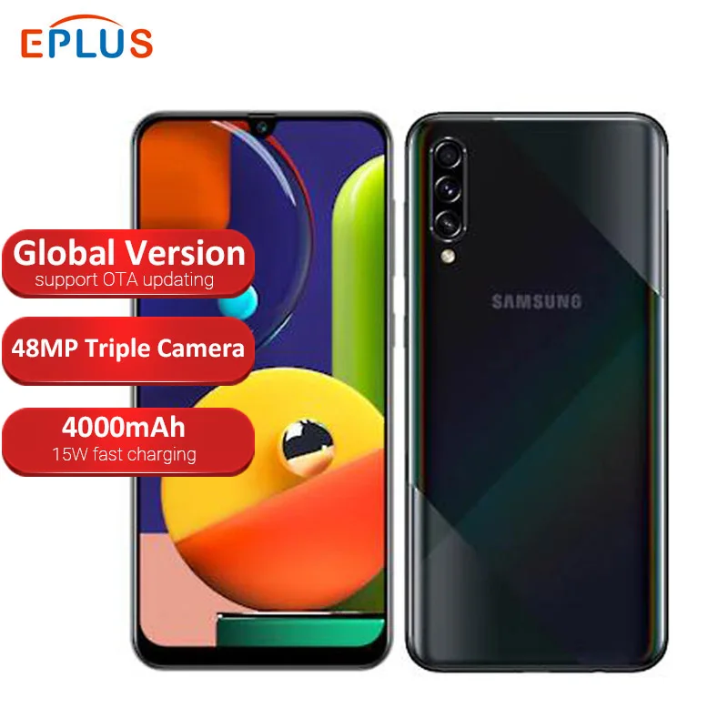 Global Version 6GB 128GB Samsung Galaxy A50s A507FN/DS Mobile Phone Dual SIM 6.4" 4000mAh Triple Rear Camera 48MP 4G Phone