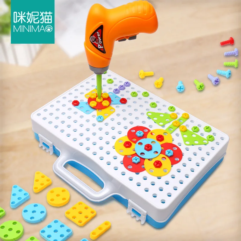 

CHILDREN'S Puzzle Model Electric Drill Hands-on Screw Toolbox Disassembly Educational Toy Nut Taiwan Effective Product